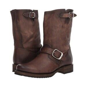 Frye Veronica Short Women's Brown Leather Casual Boots Size 8 Buckle